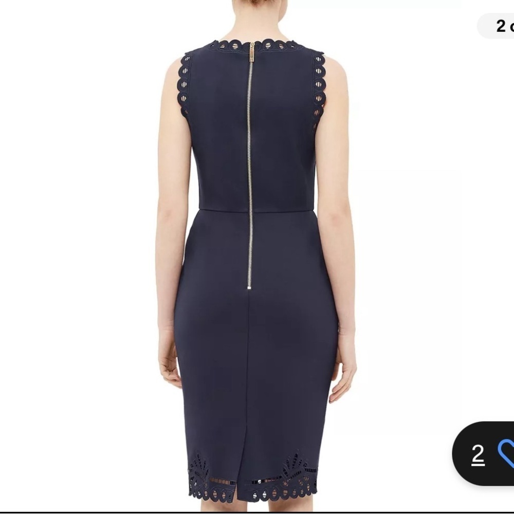 Ted Baker‎ Black Eyelet Cut Out Sleeveless Knee-Length Dress Medium - Picture 5 of 10